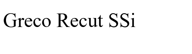 Greco Recut SSi font preview