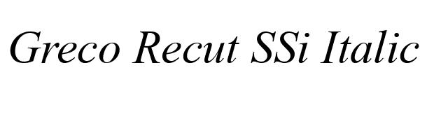 Greco Recut SSi Italic font preview