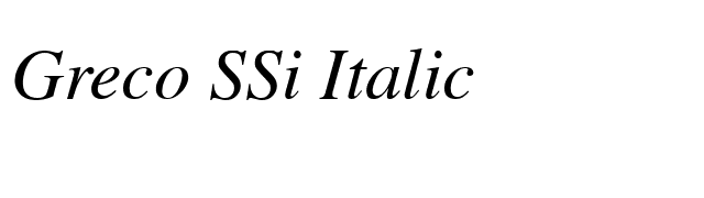 Greco SSi Italic font preview