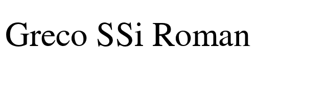 Greco SSi Roman font preview