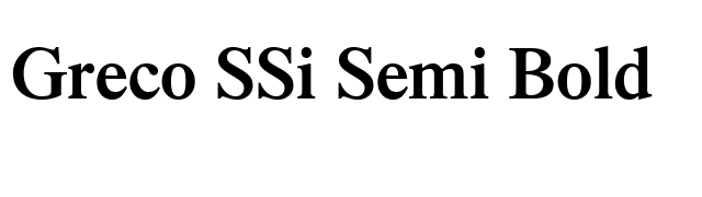 Greco SSi Semi Bold font preview