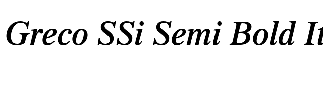 Greco SSi Semi Bold Italic font preview