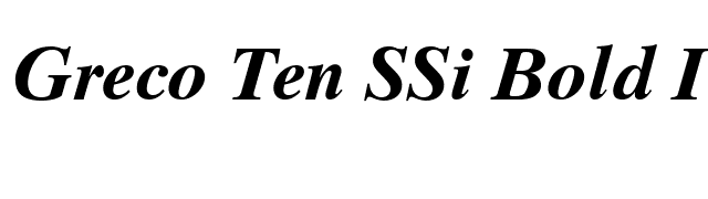 Greco Ten SSi Bold Italic font preview