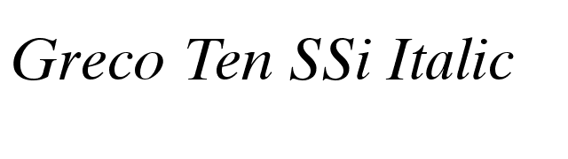 Greco Ten SSi Italic font preview