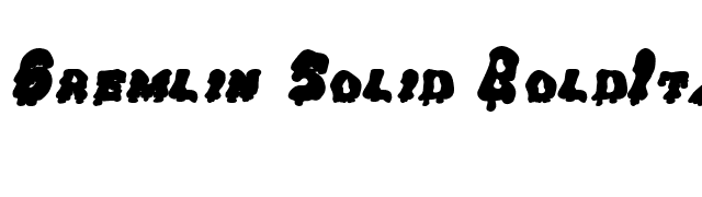 Gremlin Solid BoldItalic font preview