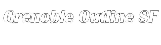 Grenoble Outline SF Italic font preview