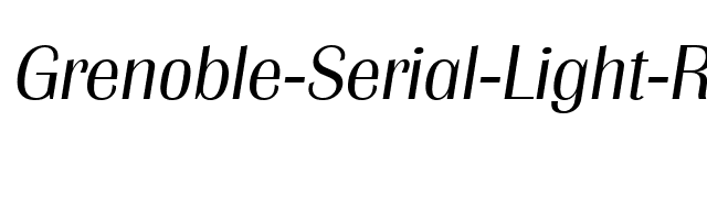 Grenoble-Serial-Light-RegularItalic font preview