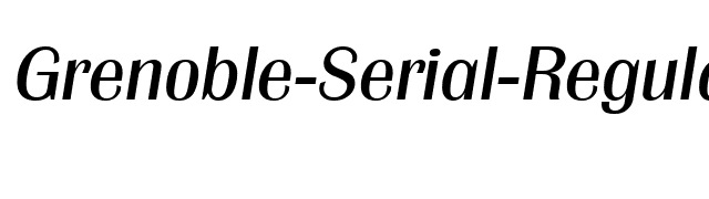 Grenoble-Serial-RegularItalic font preview