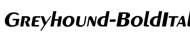 Greyhound-BoldItalic font preview