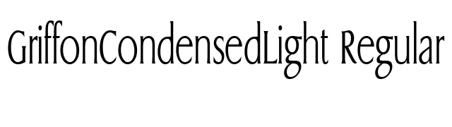 GriffonCondensedLight Regular font preview