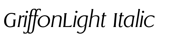 GriffonLight Italic font preview