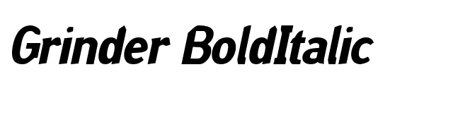 Grinder BoldItalic font preview