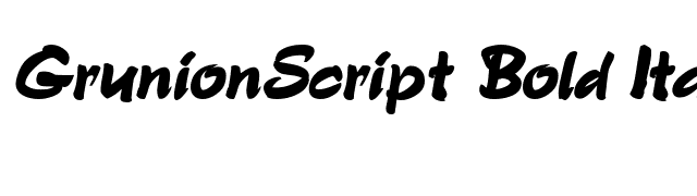 GrunionScript Bold Italic font preview