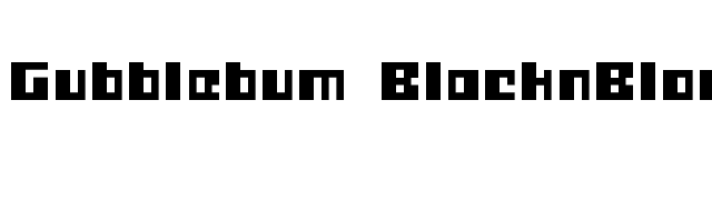 Gubblebum BlacknBlocky font preview