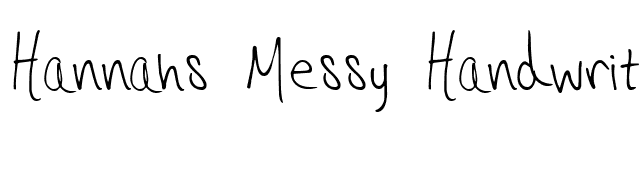 Hannahs Messy Handwriting font preview