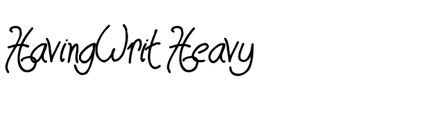 HavingWrit Heavy font preview