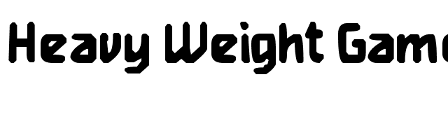 Heavy Weight Gamer font preview