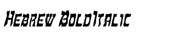 Hebrew BoldItalic font preview