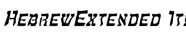 HebrewExtended Italic font preview