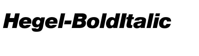 Hegel-BoldItalic font preview