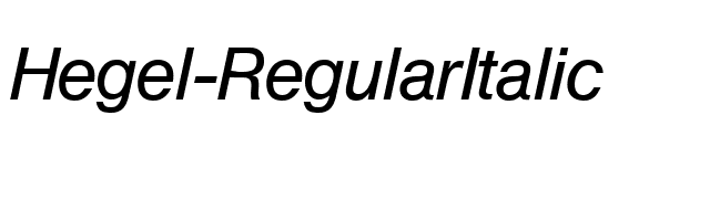 Hegel-RegularItalic font preview