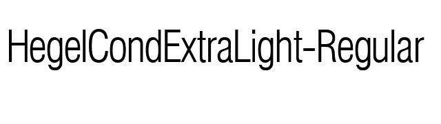 HegelCondExtraLight-Regular font preview