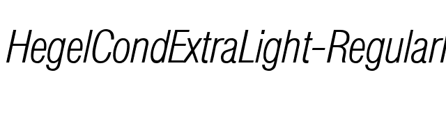 HegelCondExtraLight-RegularItalic font preview