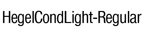 HegelCondLight-Regular font preview