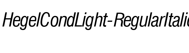 HegelCondLight-RegularItalic font preview