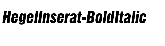 HegelInserat-BoldItalic font preview