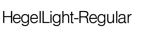 HegelLight-Regular font preview