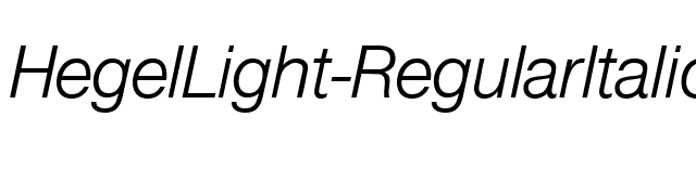 HegelLight-RegularItalic font preview