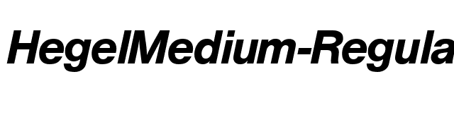 HegelMedium-RegularItalic font preview