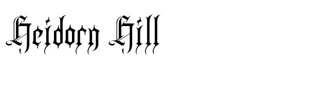 Heidorn Hill font preview