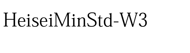 HeiseiMinStd-W3 font preview