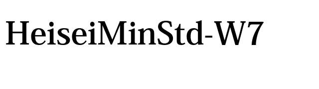 HeiseiMinStd-W7 font preview