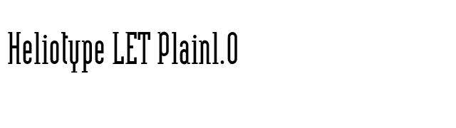 Heliotype LET Plain1.0 font preview