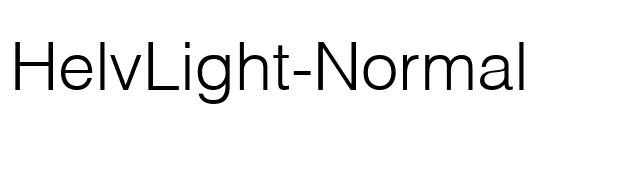 HelvLight-Normal font preview