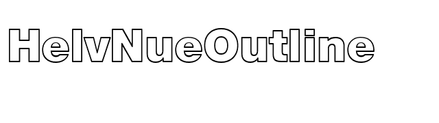 HelvNueOutline font preview