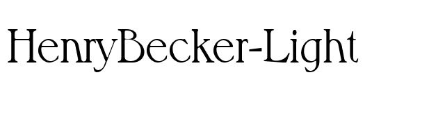 HenryBecker-Light font preview