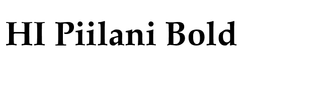 HI Piilani Bold font preview