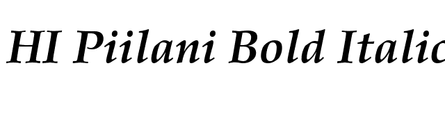 HI Piilani Bold Italic font preview