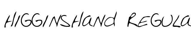 HigginsHand Regular font preview