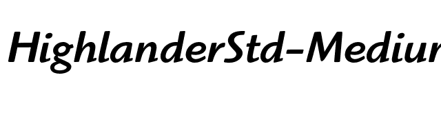 HighlanderStd-MediumItalic font preview