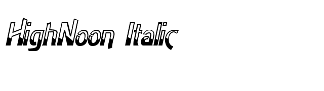 HighNoon Italic font preview