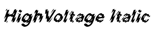 HighVoltage Italic font preview