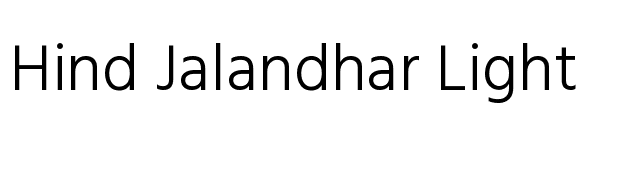 Hind Jalandhar Light font preview