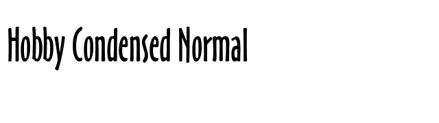 Hobby Condensed Normal font preview