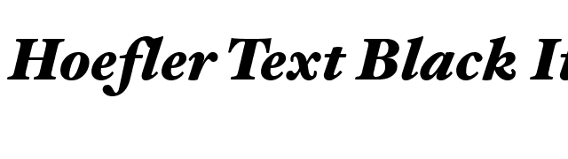 Hoefler Text Black Italic font preview