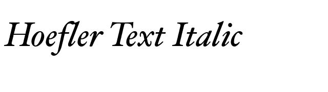 Hoefler Text Italic font preview